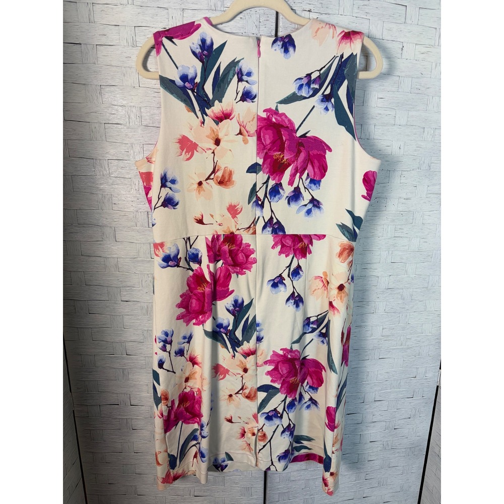 Lands'End Womens Dress Sheath Floral Ponte Sleeveless Pockets feminine spring - Picture 2 of 11